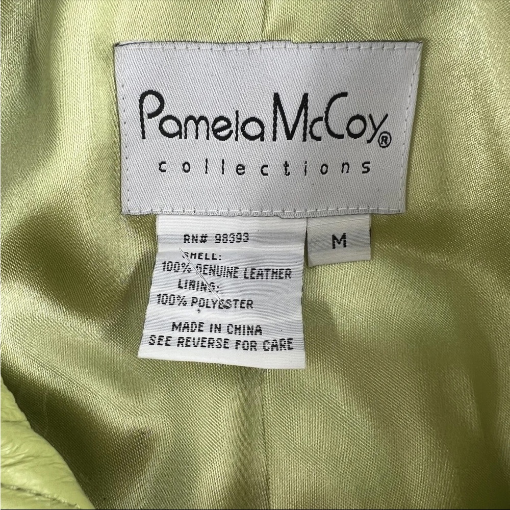 Like New Pamela McCoy Genuine Leather Embellished Moto Jacket Size M